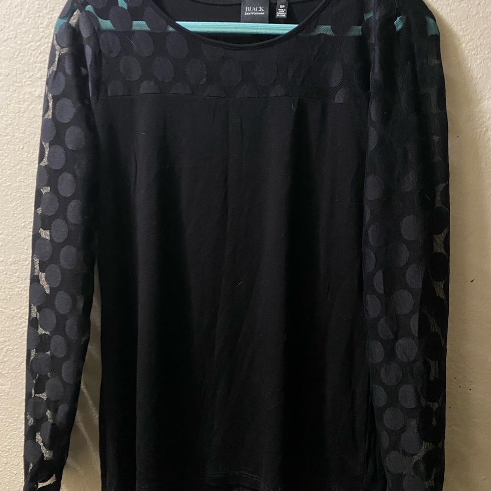 Saks Fifth Avenue Black Textured Blouse